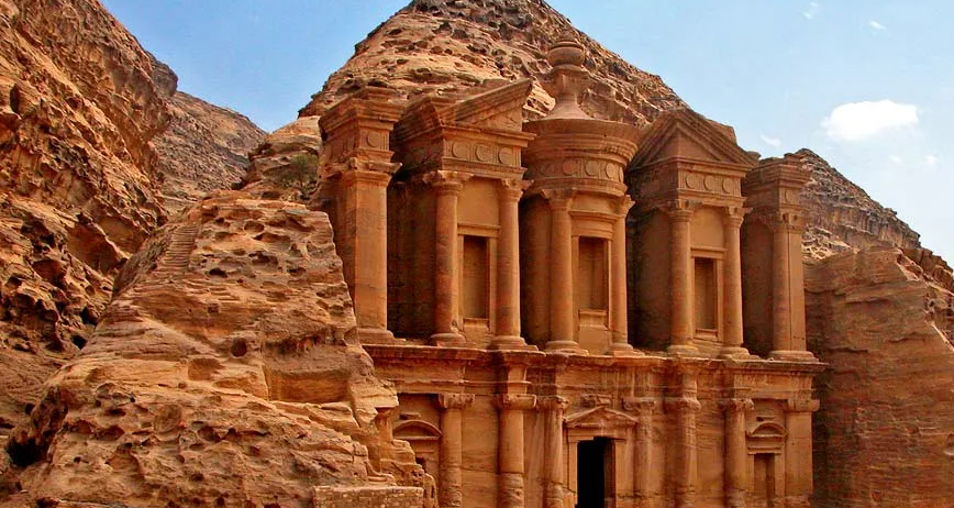 Middle Eastern ruins of Petra
